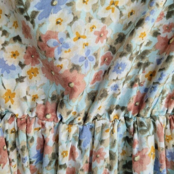 Romantic Pastel Floral Puff Sleeve Mini Dress by Mable - Picture 4 of 12